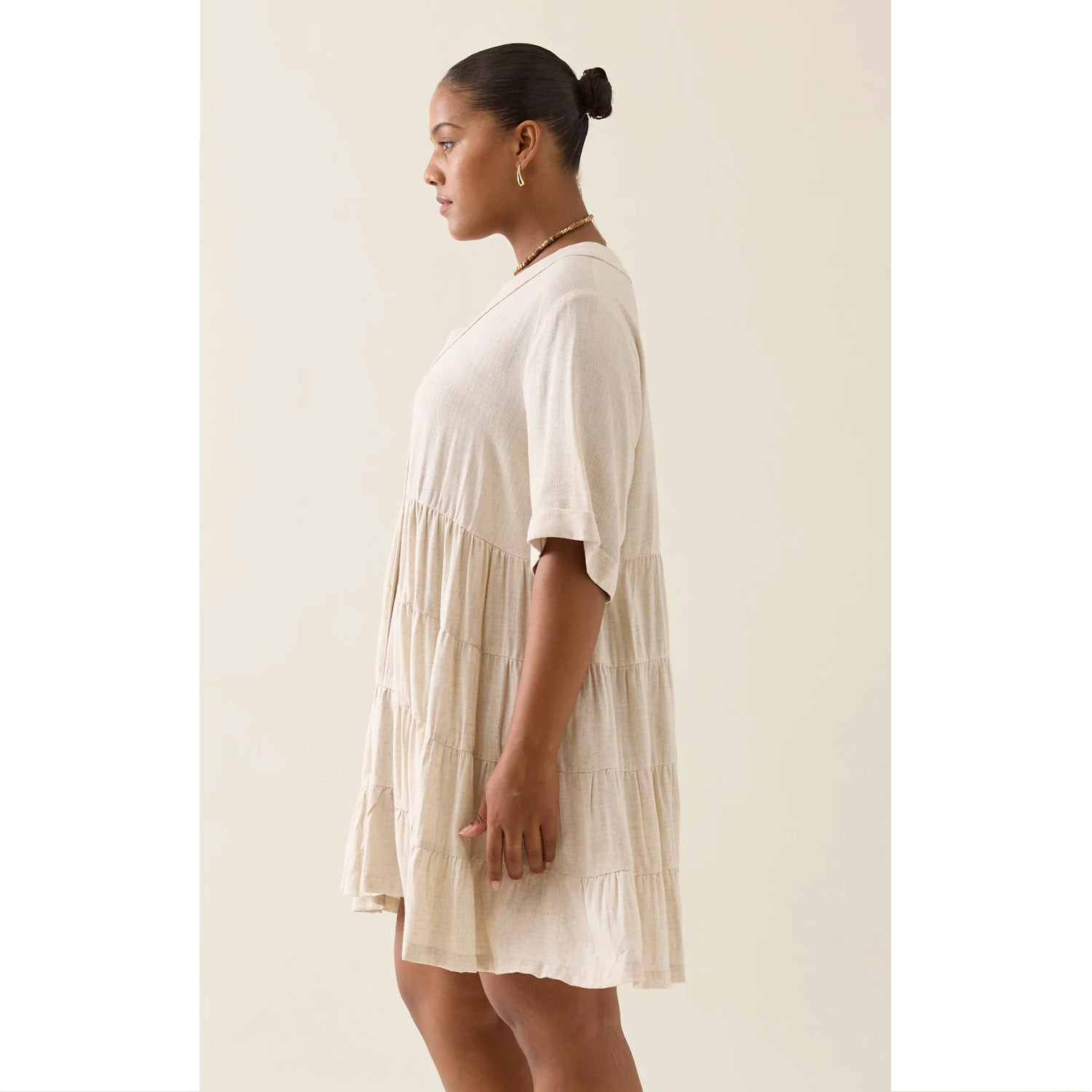 Dress Ingrid Button - Canvas