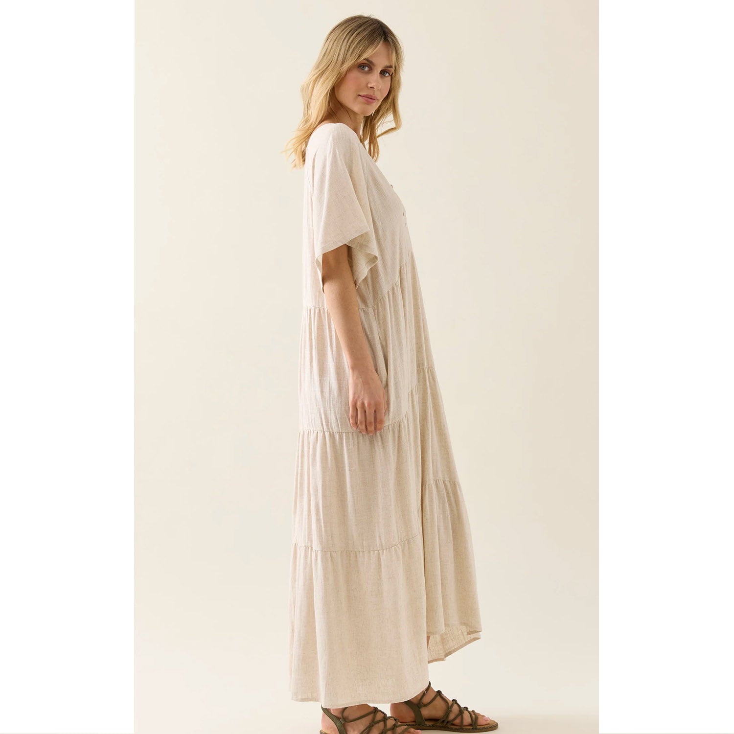 Dress Ingrid Tiered Maxi - Canvas