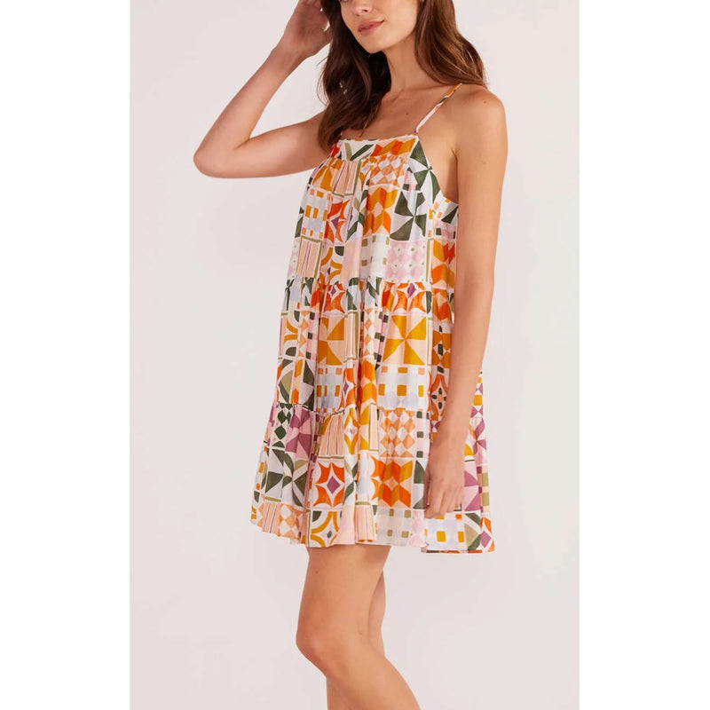 Dress Louisa Tiered Mini - Mosaic Geo