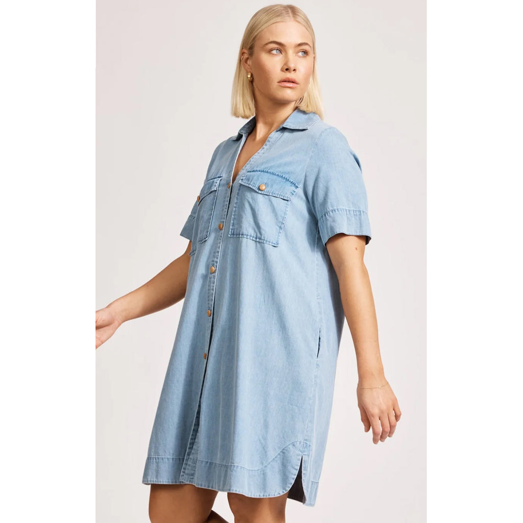 Dress Melenia Denim Shirtdress - Denim