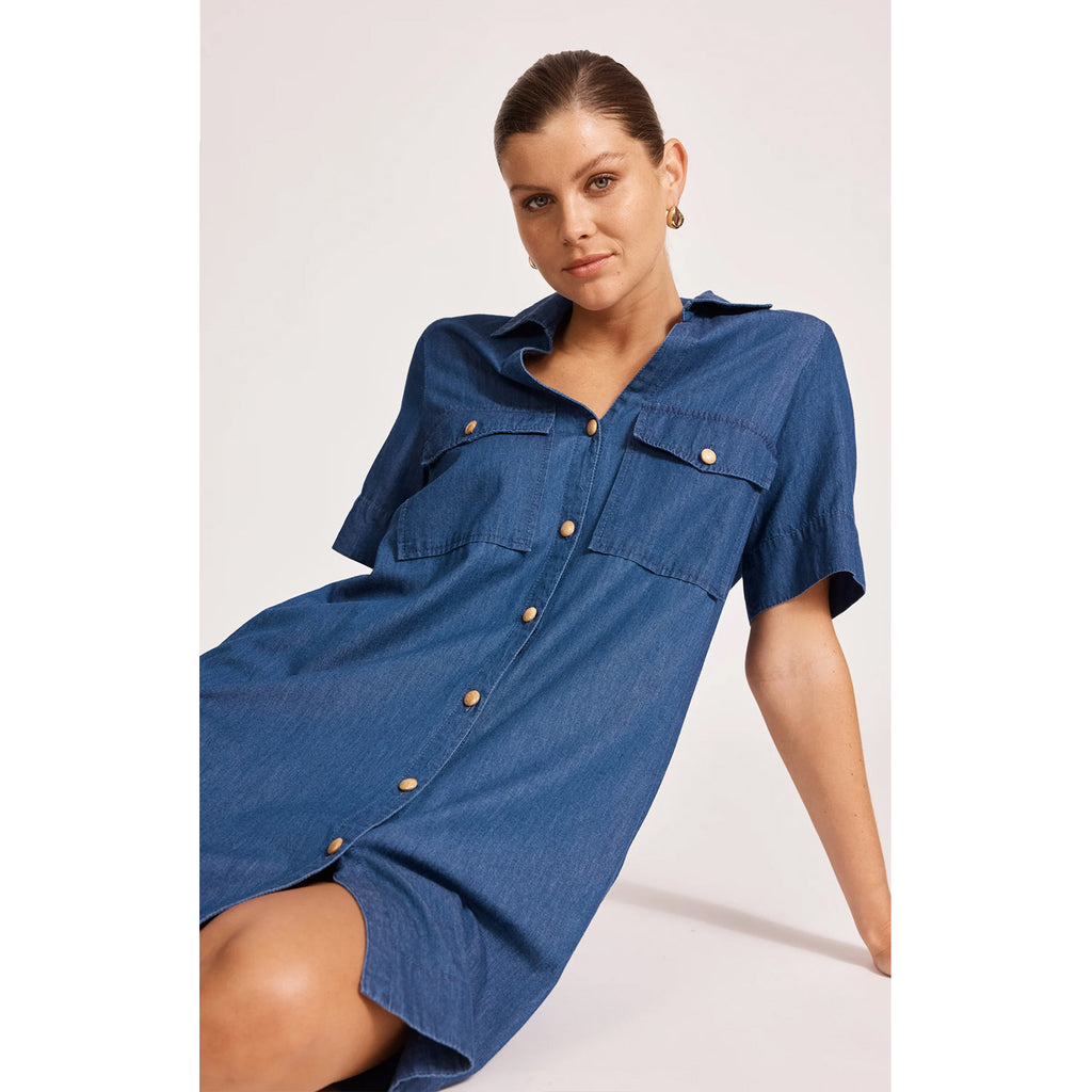 Dress Melenia Denim Shirtdress - Indigo