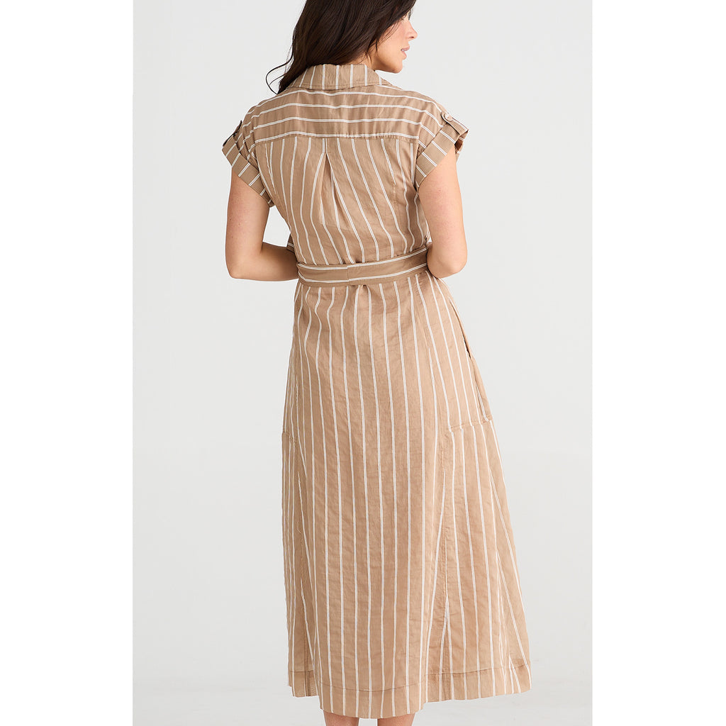 Dress Portia - Latte Stripe