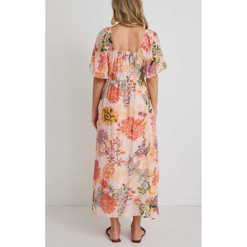 Dress Posy Peach Floral Midi