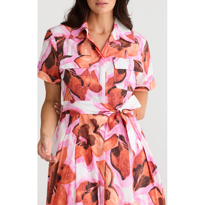 Dress Rossellini Short Sleeve - Azalea