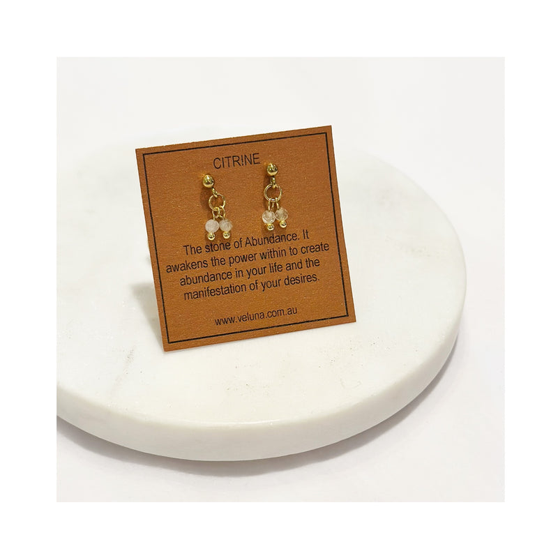 Earrings Golden Age Birthstone Studs November - Citrine