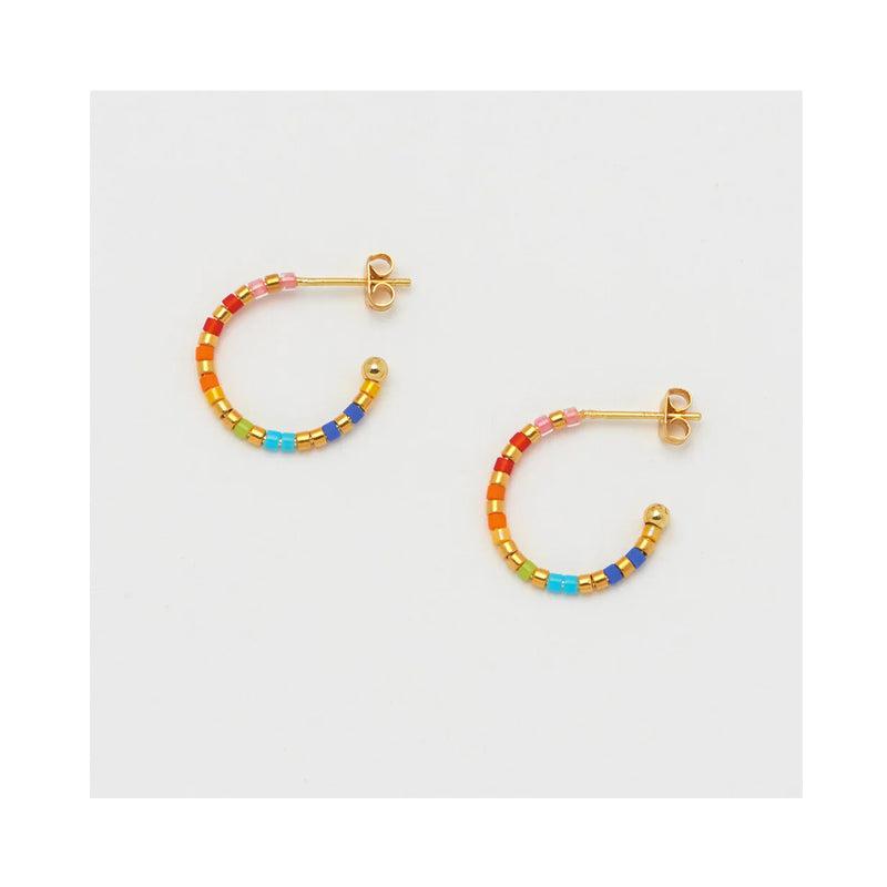 Earrings Hoop Rainbow Gold Plated