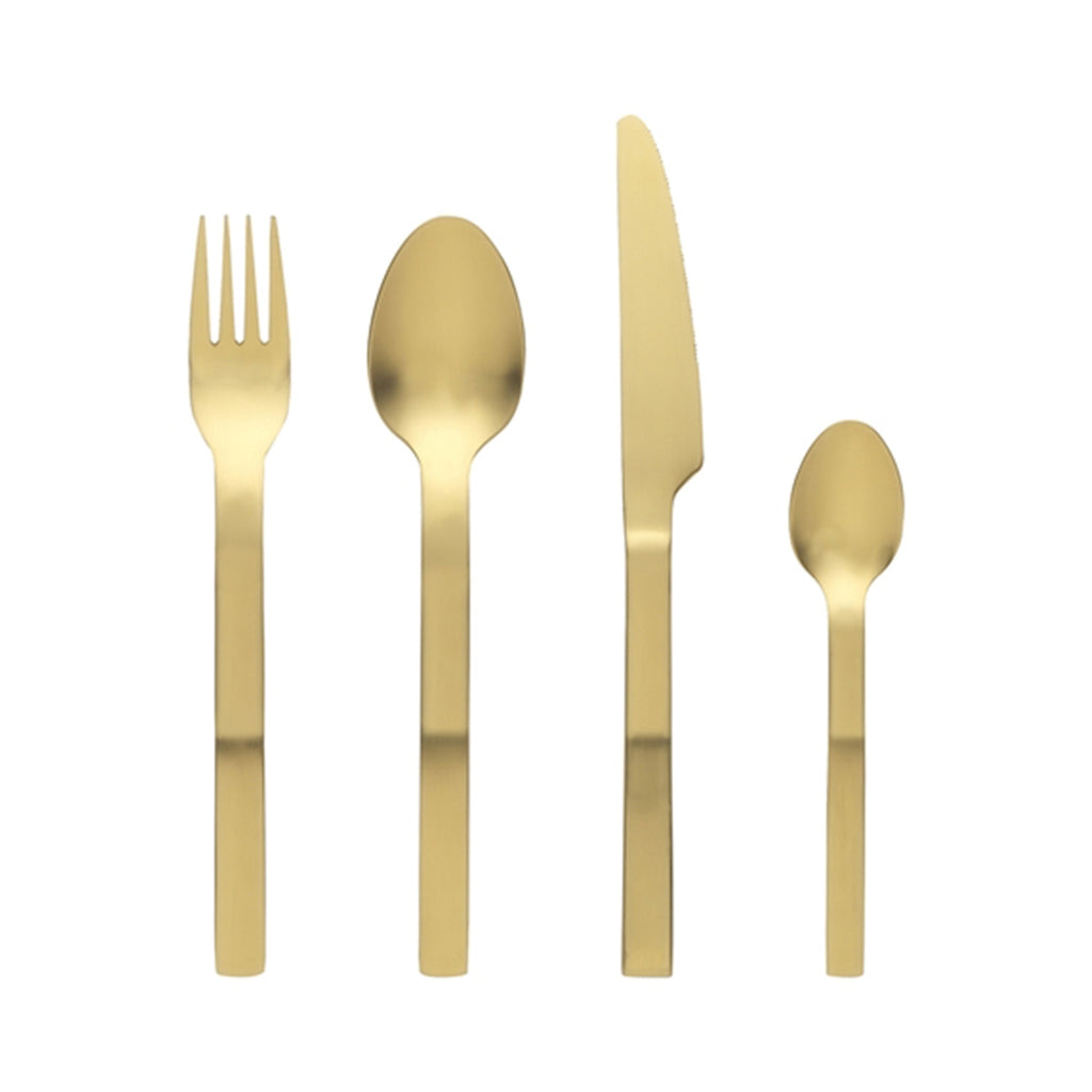 Cutlery Set 16pce Forge - Matt Gold