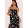 Dress Elinor Bias Midi - Black Floral