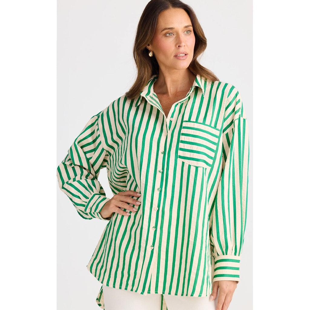 Top Ezra Shirt Jade Stripe
