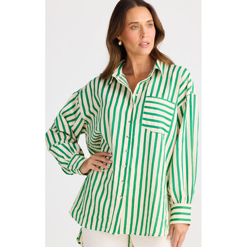 Top Ezra Shirt Jade Stripe