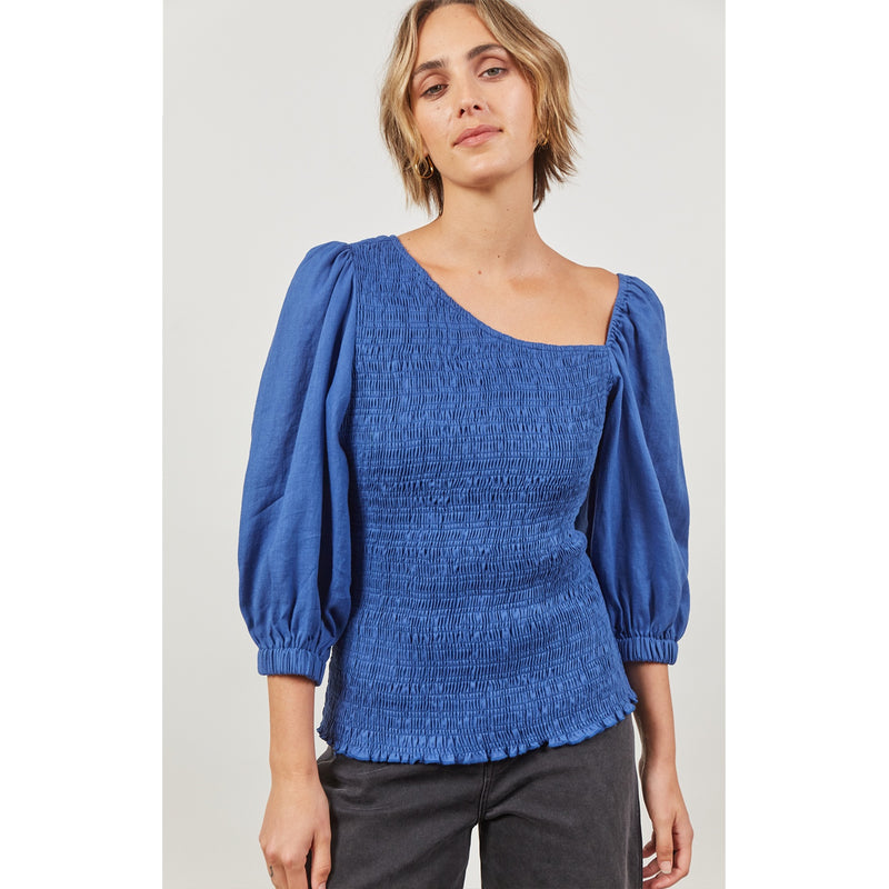 Top Panorama Shirred - Azure