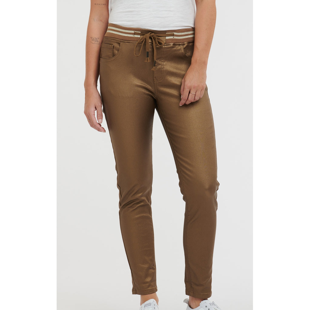 Pant Jean Pleather Tommy Gold