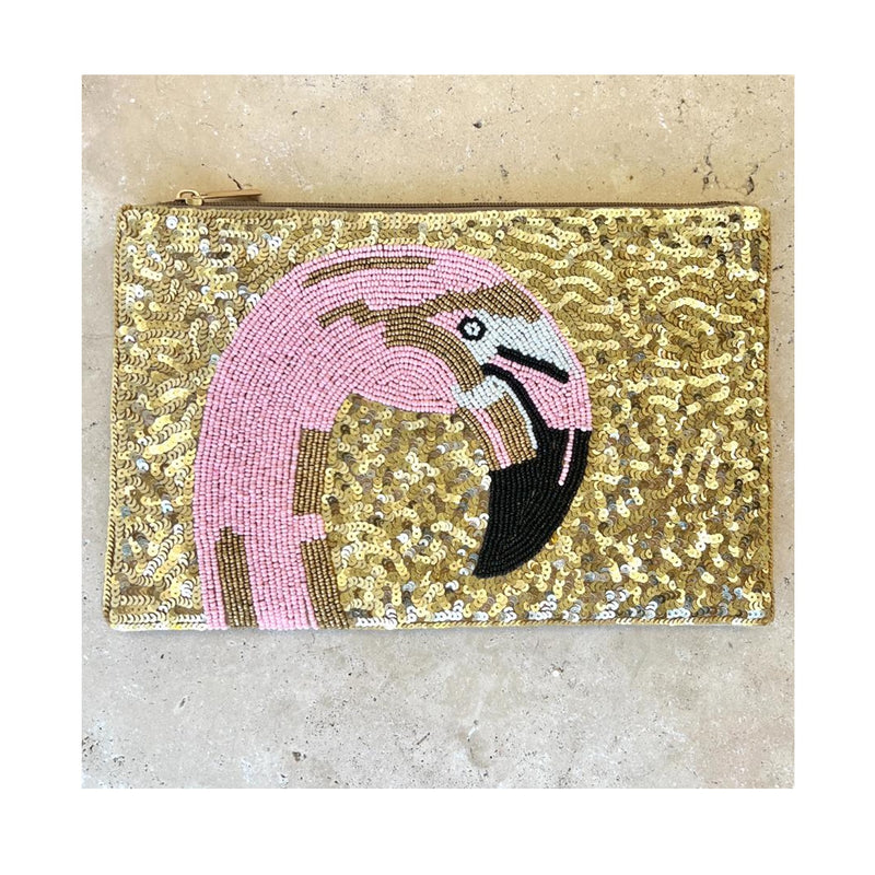 Clutch Flamingo Beaded