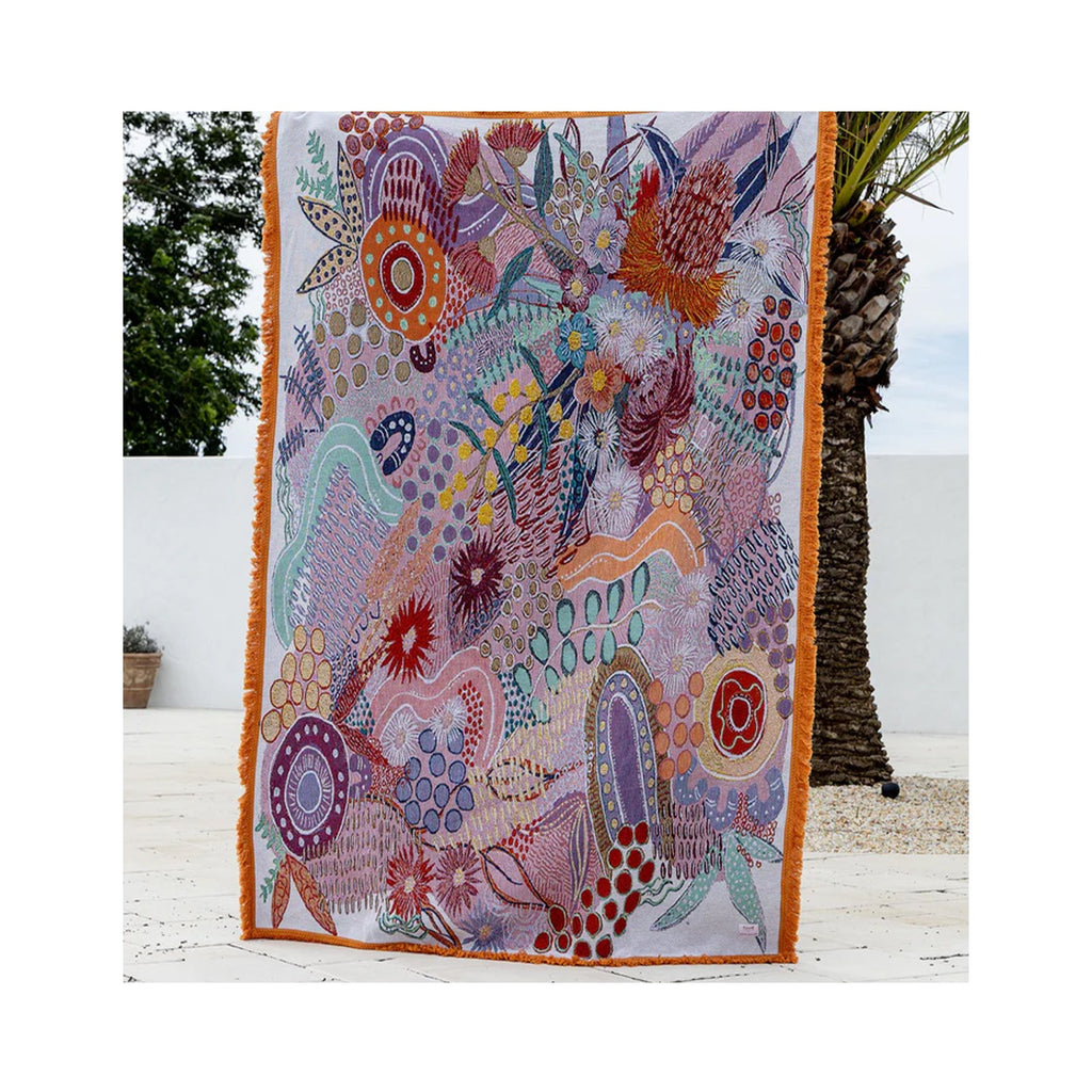 Throw Rug Flowers Along The River