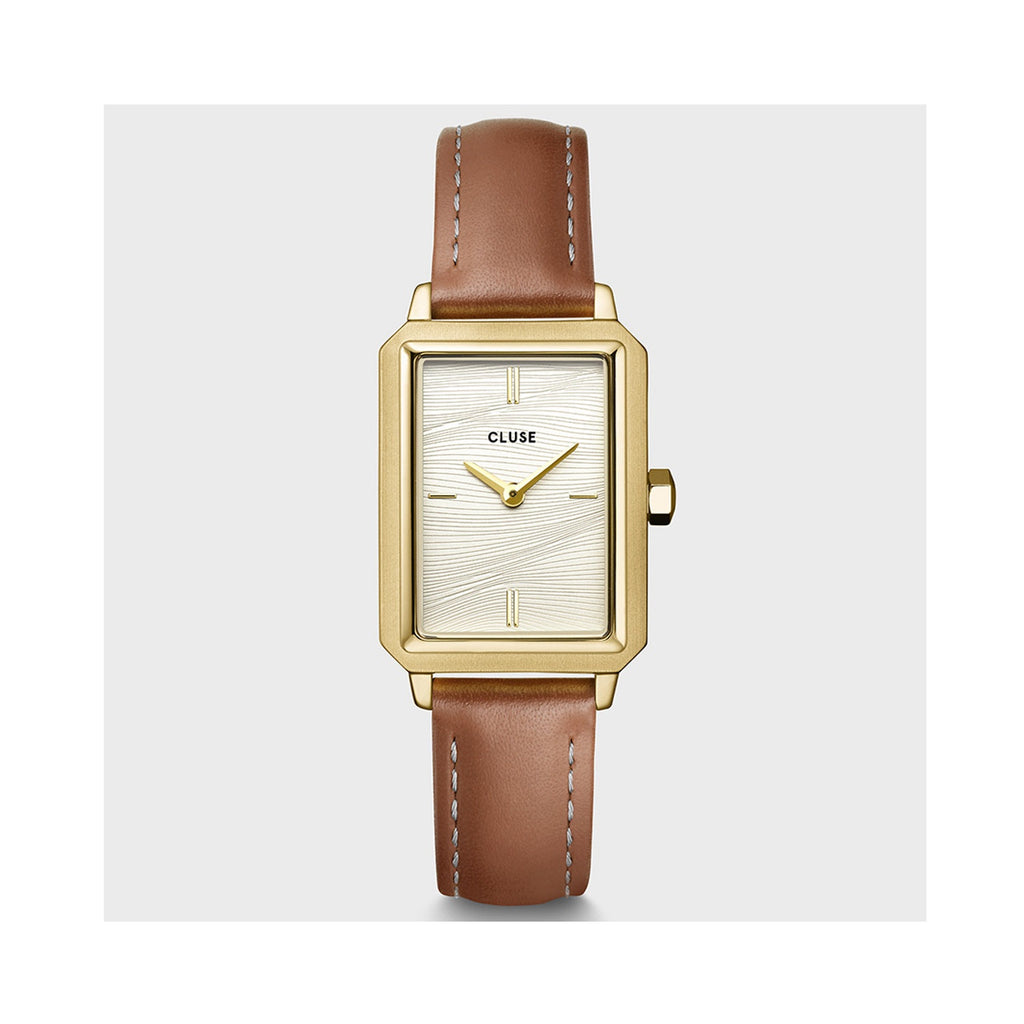 Watch - Fluette Leather - Nutshell Sand Texture White / Gold