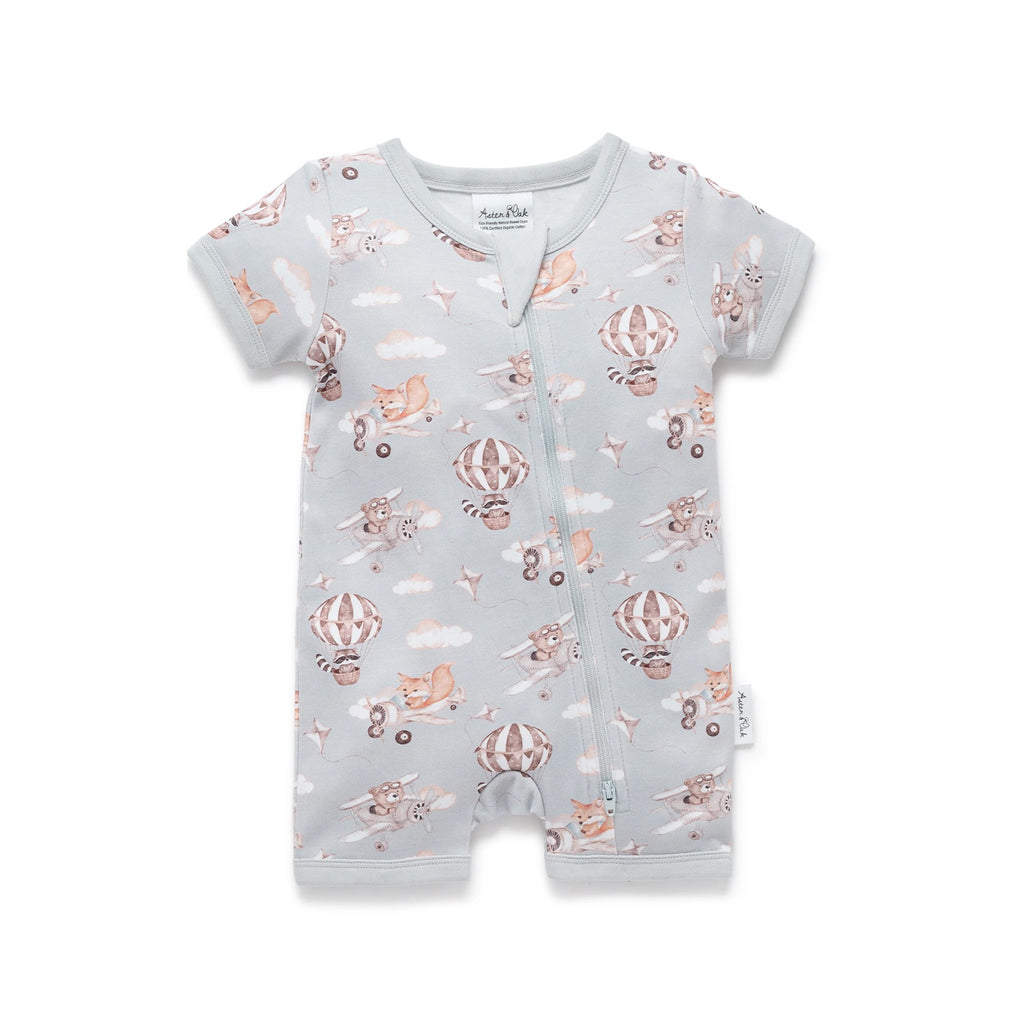 Baby Flying Friends SS Zip Romper