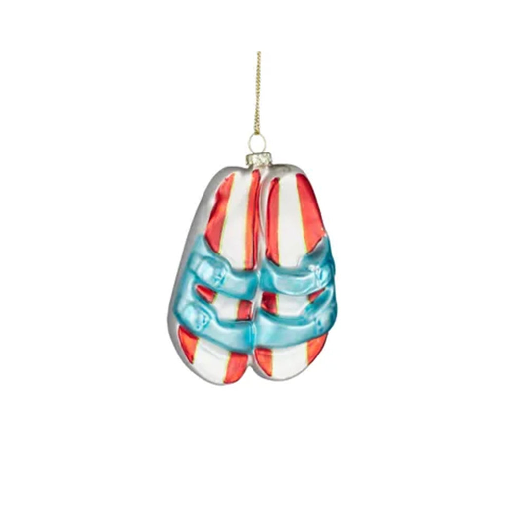 Ornament Thongs Glass - Red/White