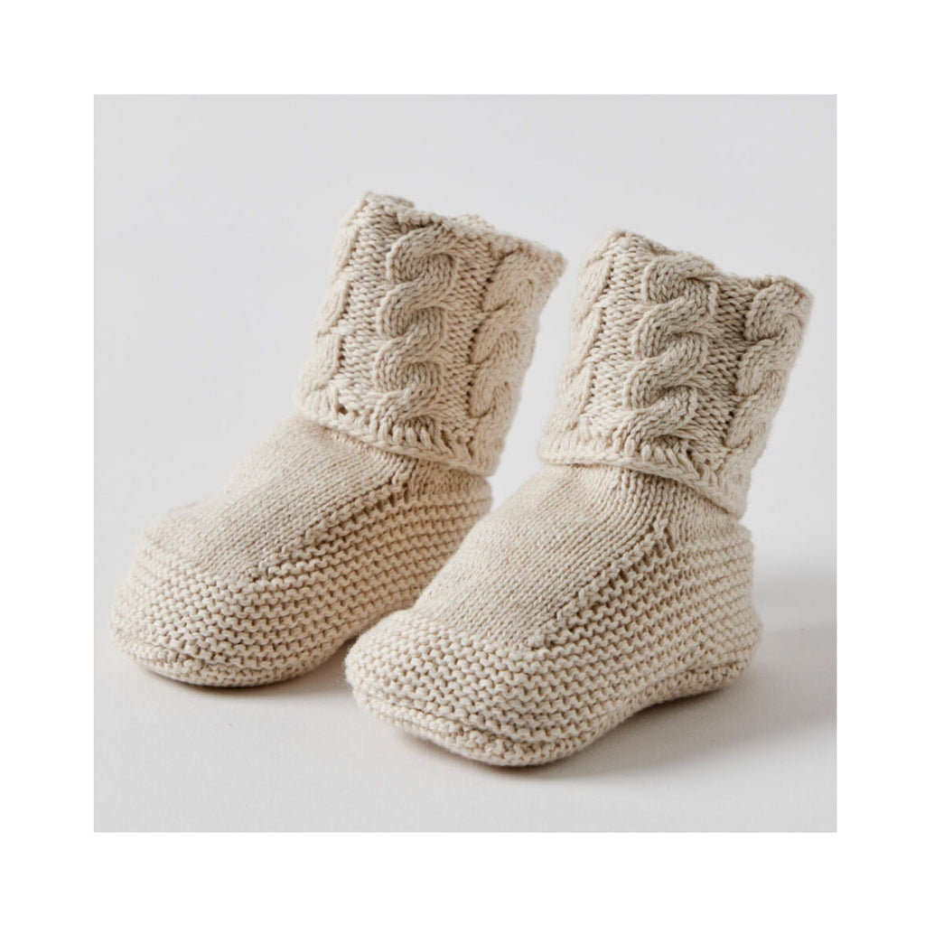 Baby Booties Cable Knit - Natural