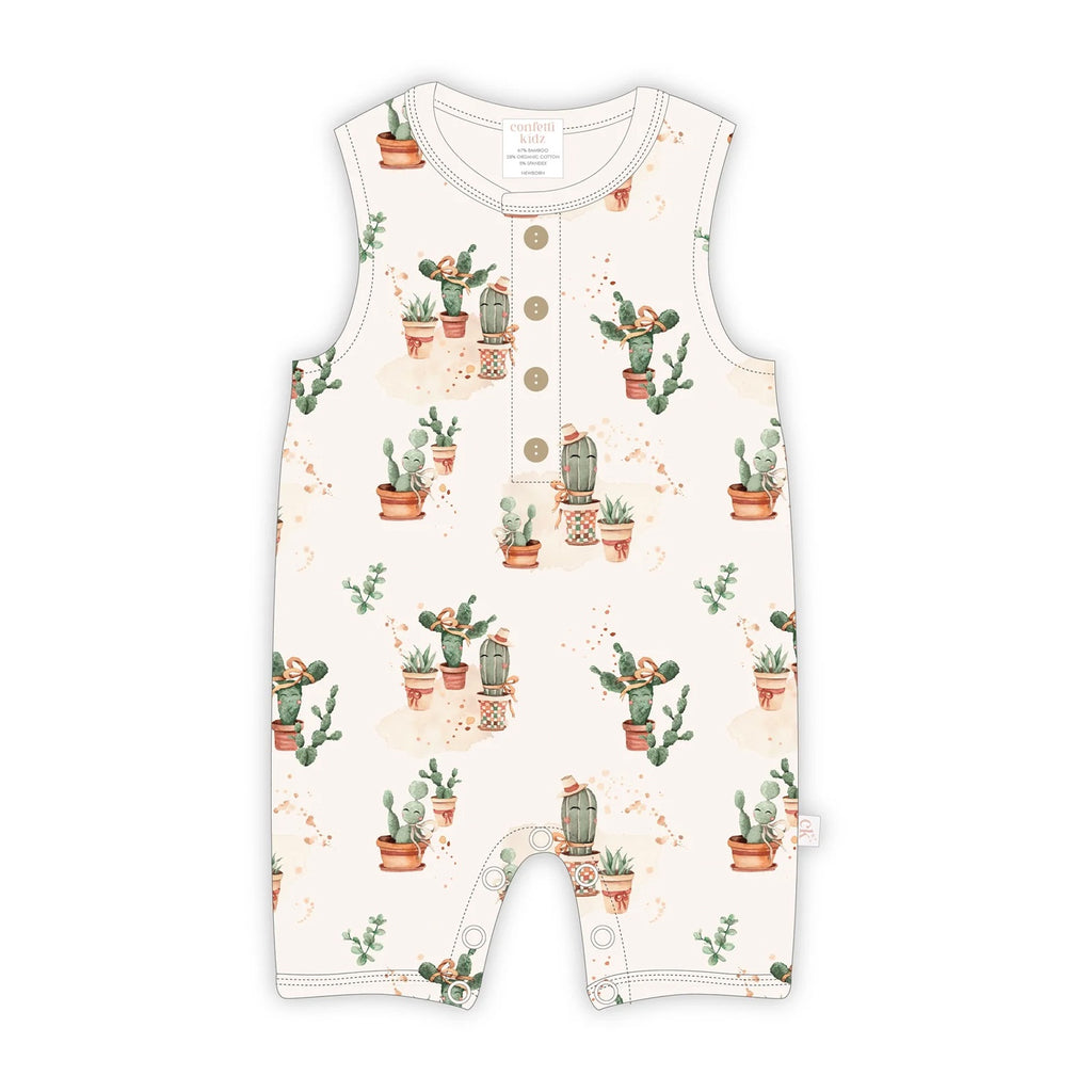 Sleeveless Romper - Happy Cactus