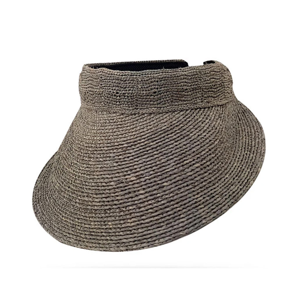 Hat Visor Raffia ONE SIZE - Grey