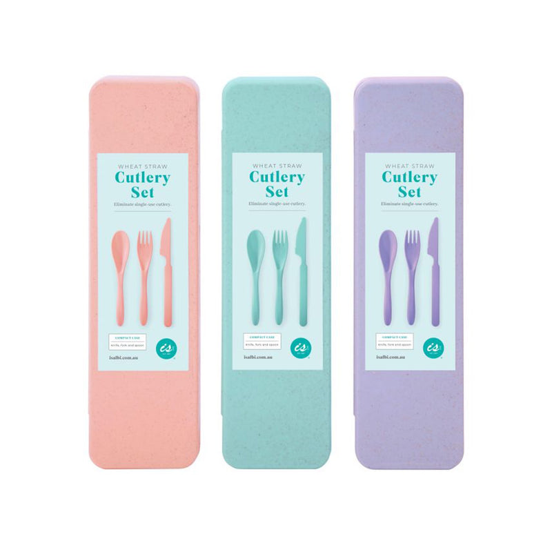 Cutlery Set Wheat Straw - Assorted Colours