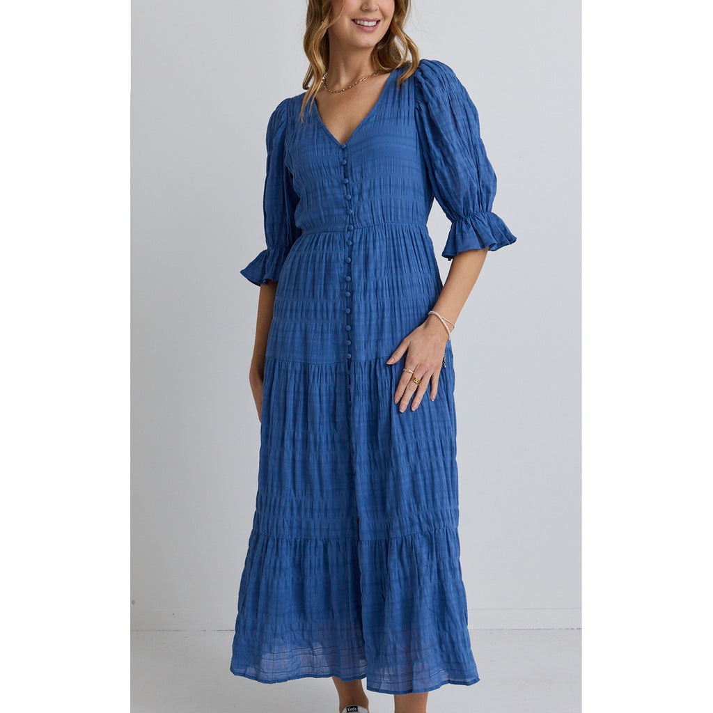 Dress Dreamy Tiered Maxi - Steel Blue