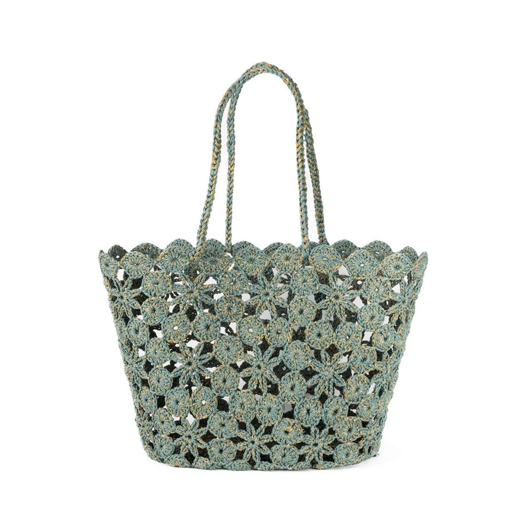 Basket Crochet Jane - Celadon & Gold