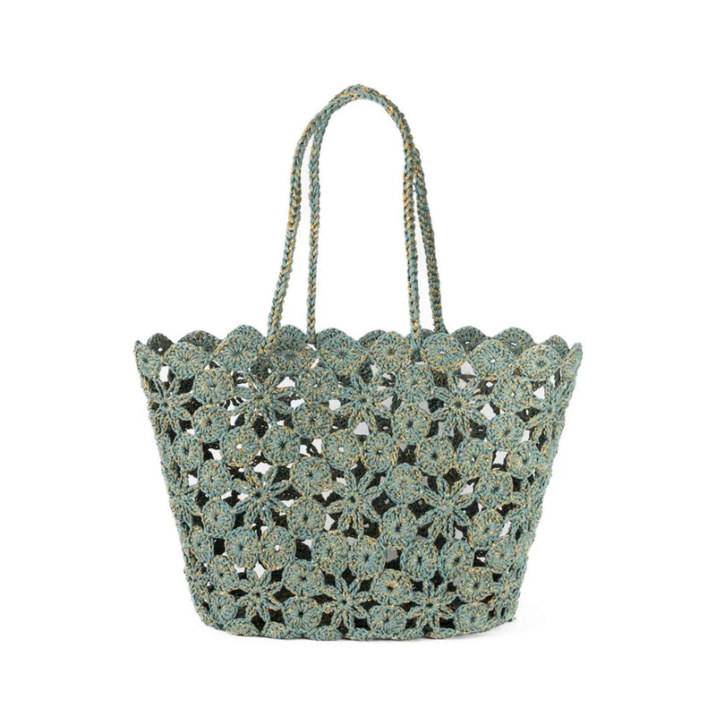 Basket Crochet Jane - Celadon & Gold