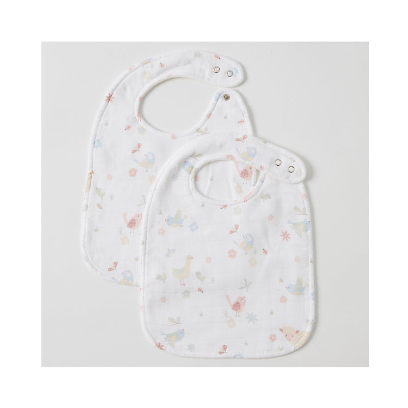 Bib Set Of 2 Muslin - Birdy