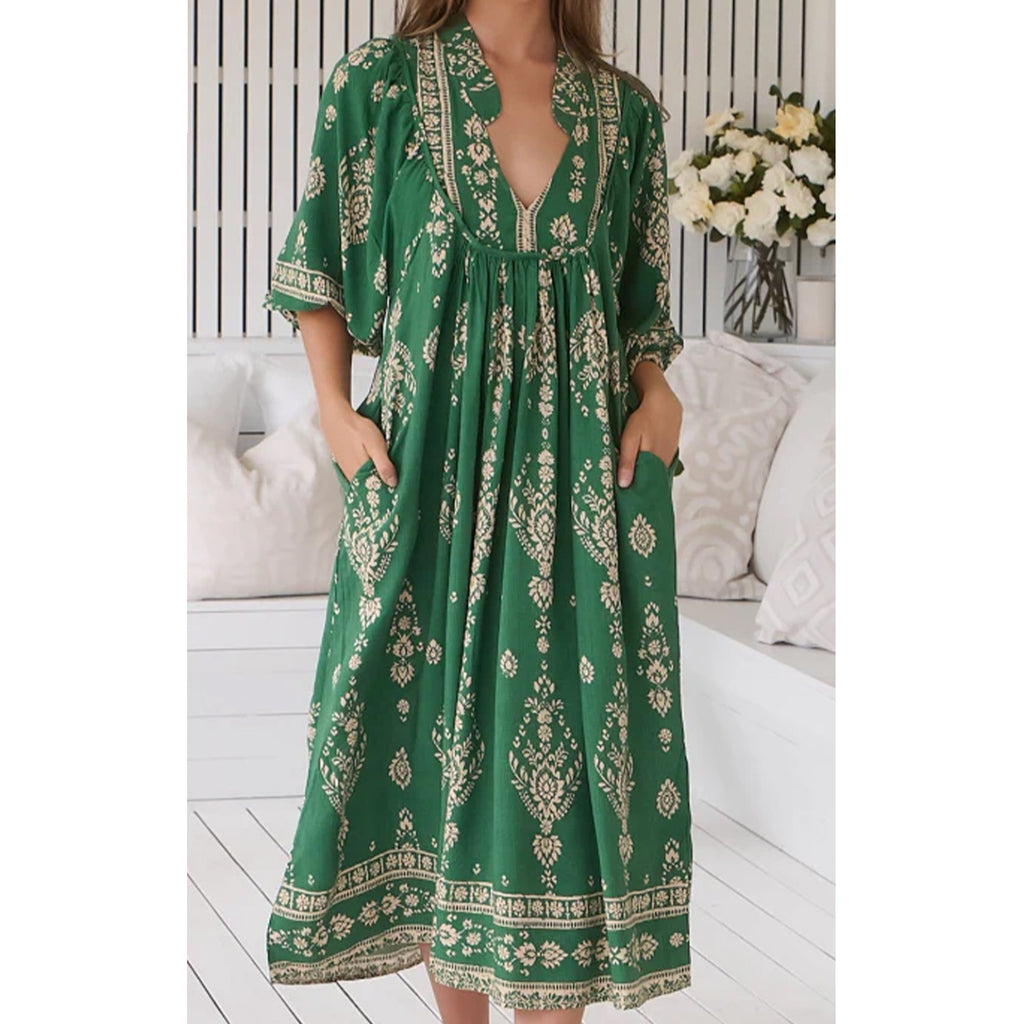 Dress Boheme Midi - Kiva Print