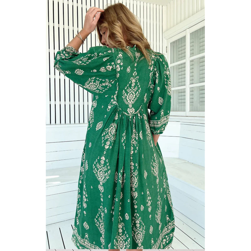 Dress Boheme Midi - Kiva Print