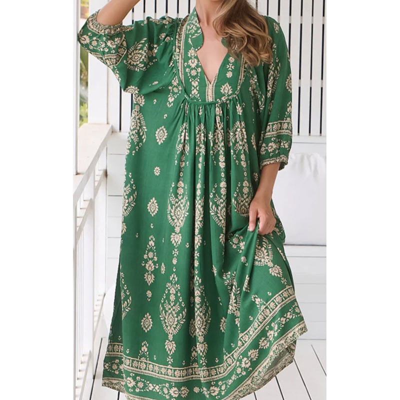 Dress Boheme Midi - Kiva Print