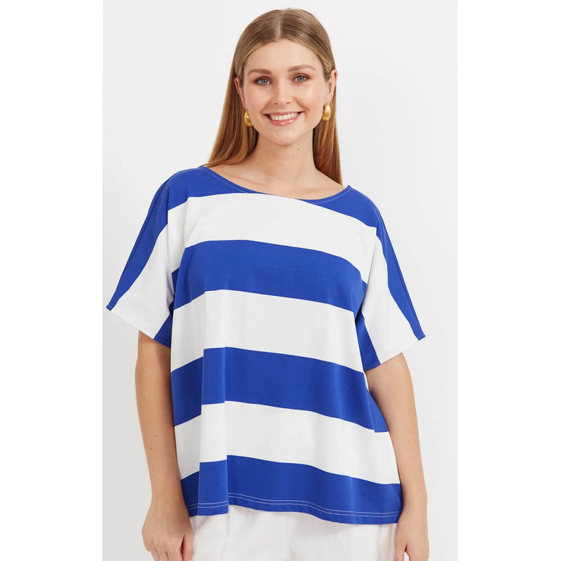 Top Jardin Stripe Tshirt OS - Azul