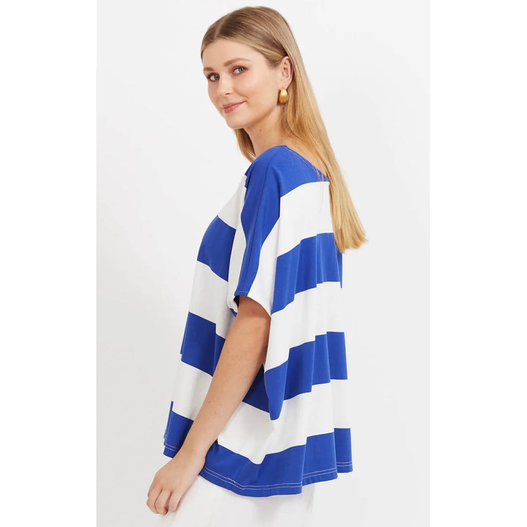 Top Jardin Stripe Tshirt OS - Azul