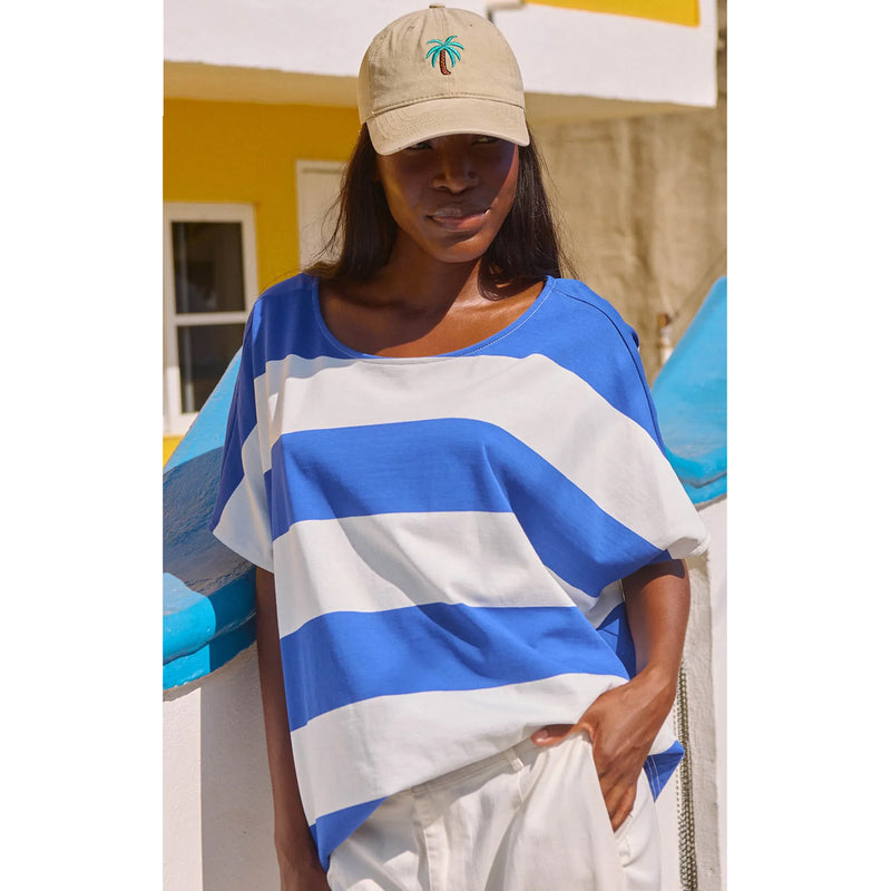Top Jardin Stripe Tshirt OS - Azul