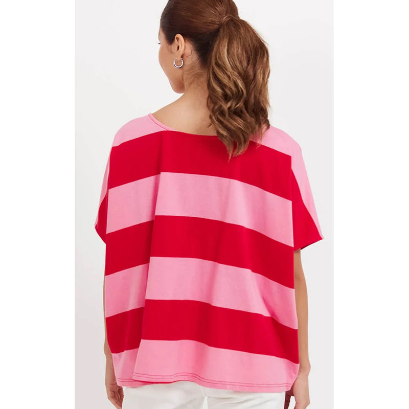 Top Jardin Stripe Tshirt OS - Garnet