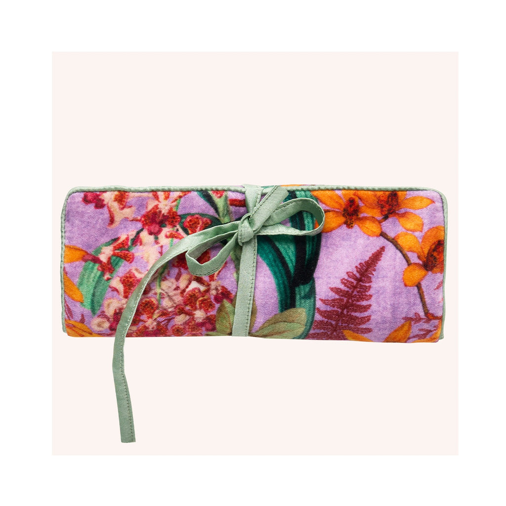 Jewellery Roll Velvet Botany Bliss - Lavender