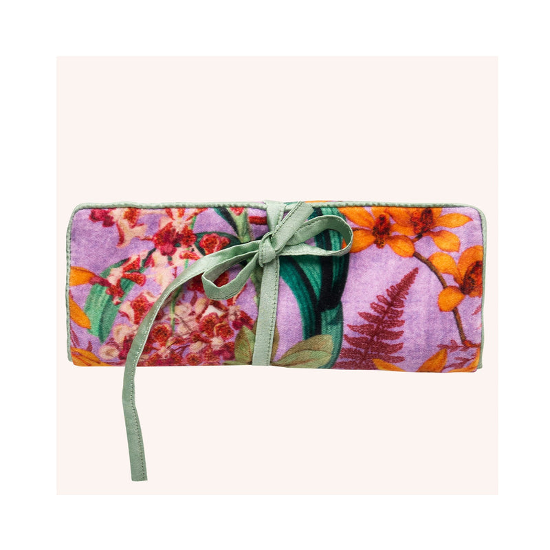 Jewellery Roll Velvet Botany Bliss - Lavender