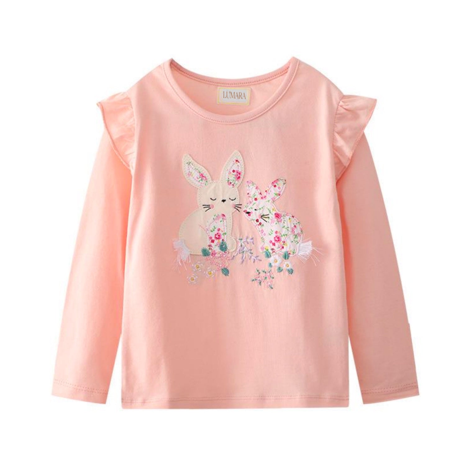 Long Sleeve TShirt - Bunnies Peach