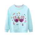 Sweatshirt - Butterfly Turquoise Blue