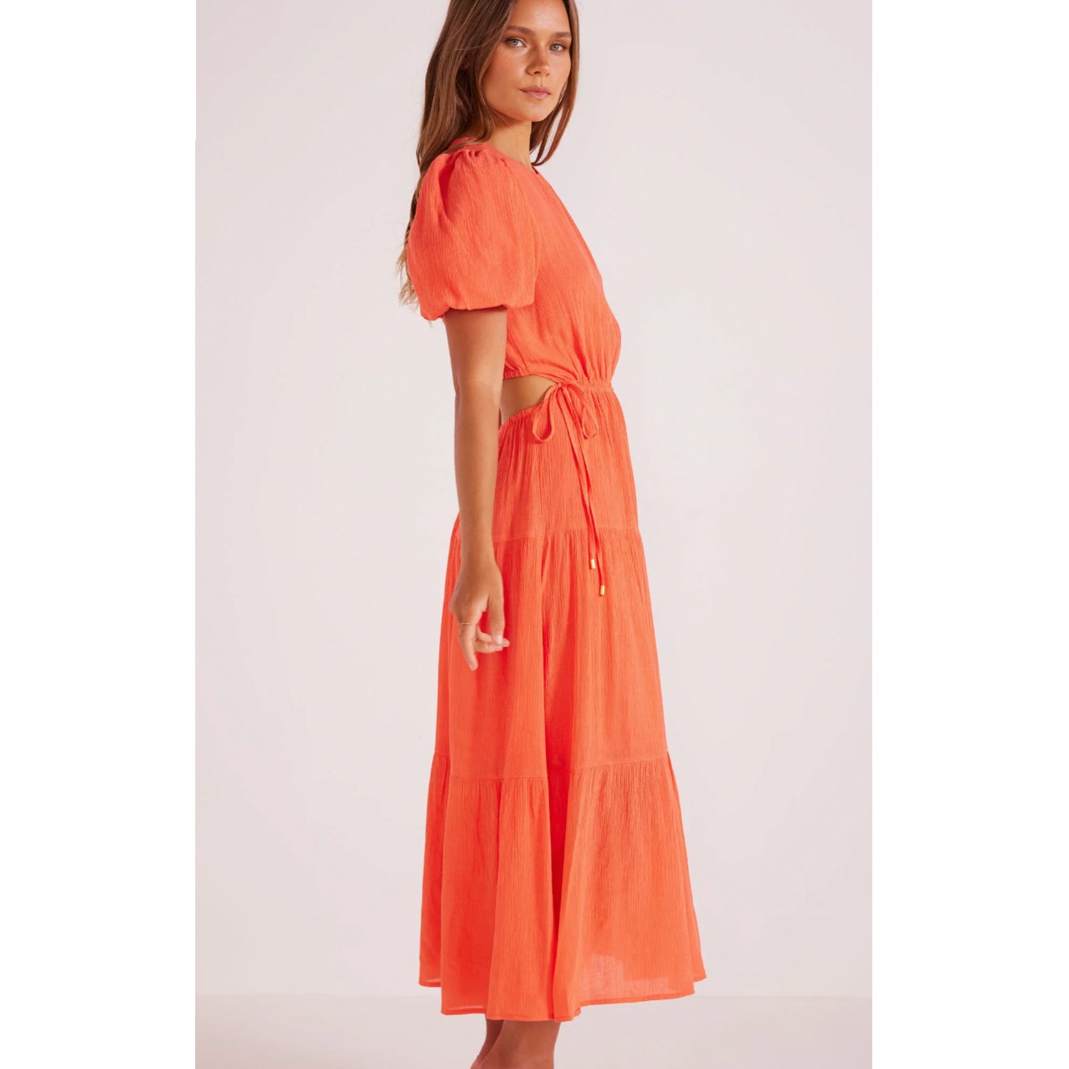 Dress Kelela Cut Out Midi - Coral