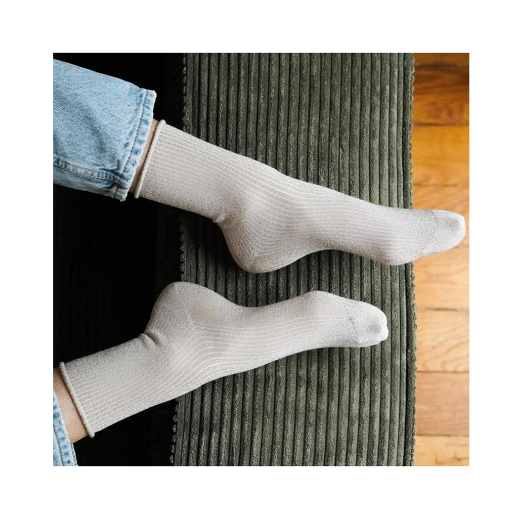 Socks Glitter Lurex - White