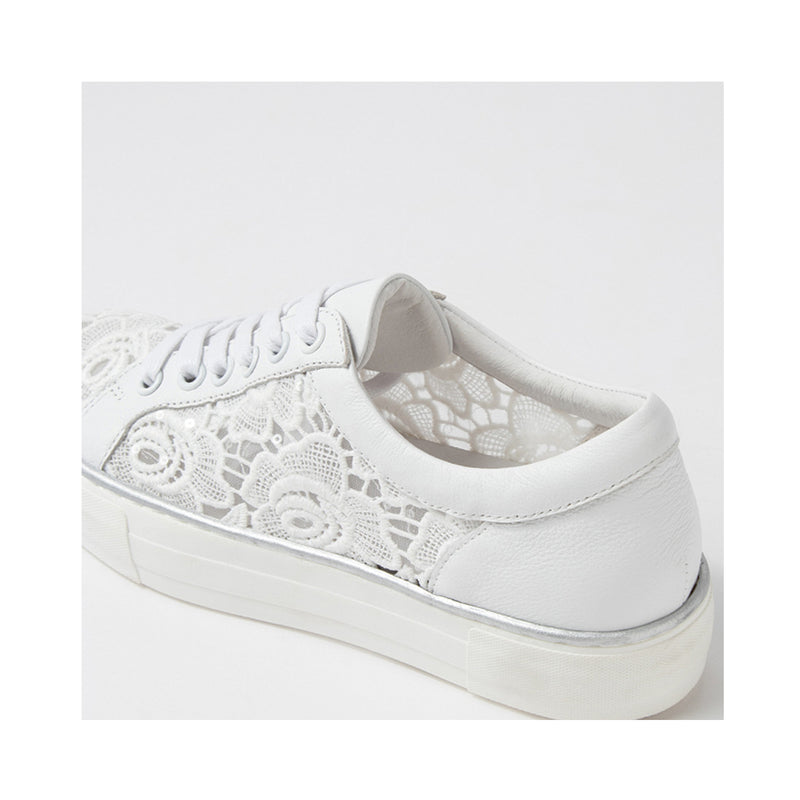 Shoe Florina White Lace & Leather