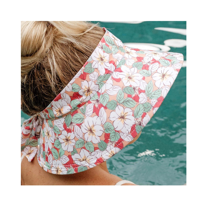 Hat Wide Brimmed Swim Visor - Hibiscus