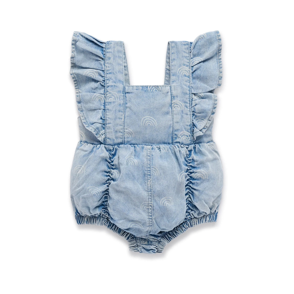 Baby Light Denim Rainbow Playsuit