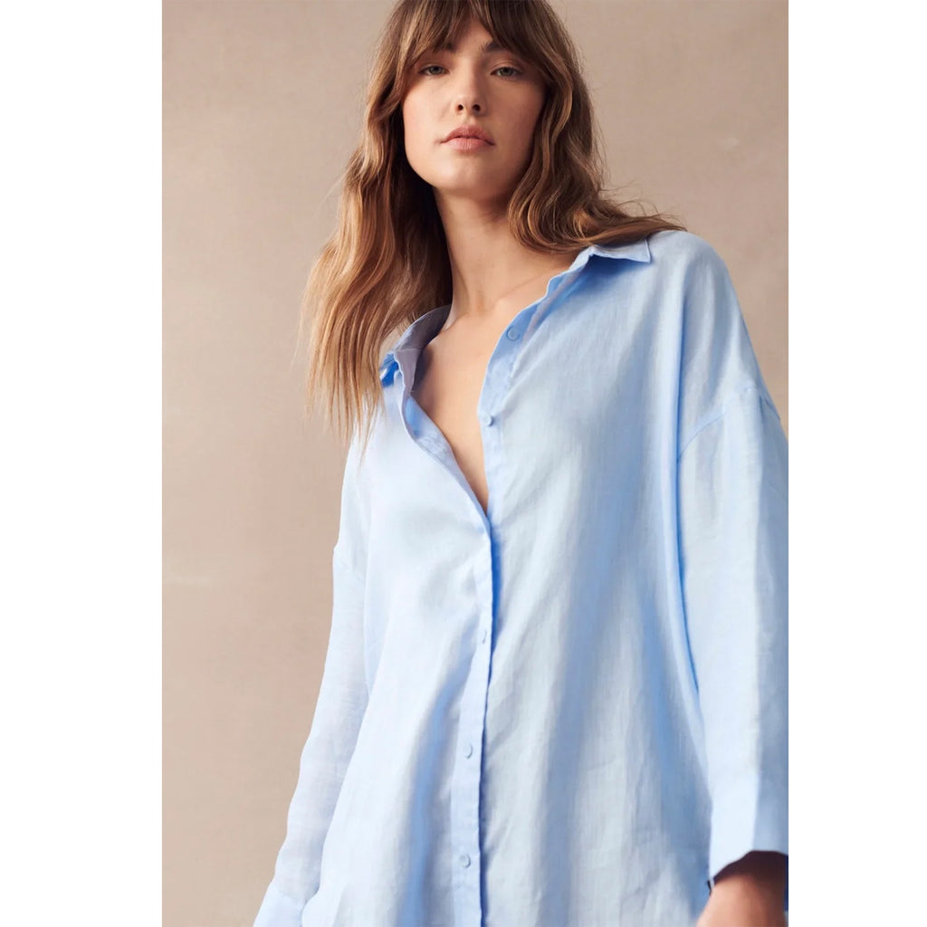 Top Boyfriend Shirt - Blue