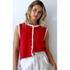 Top Contrast Raya Vest - Red