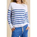 Top Bobbie - White & Cobalt Stripe