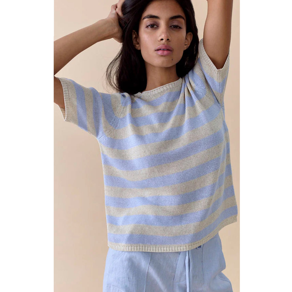 Top Stripe Summer Tee - Blue