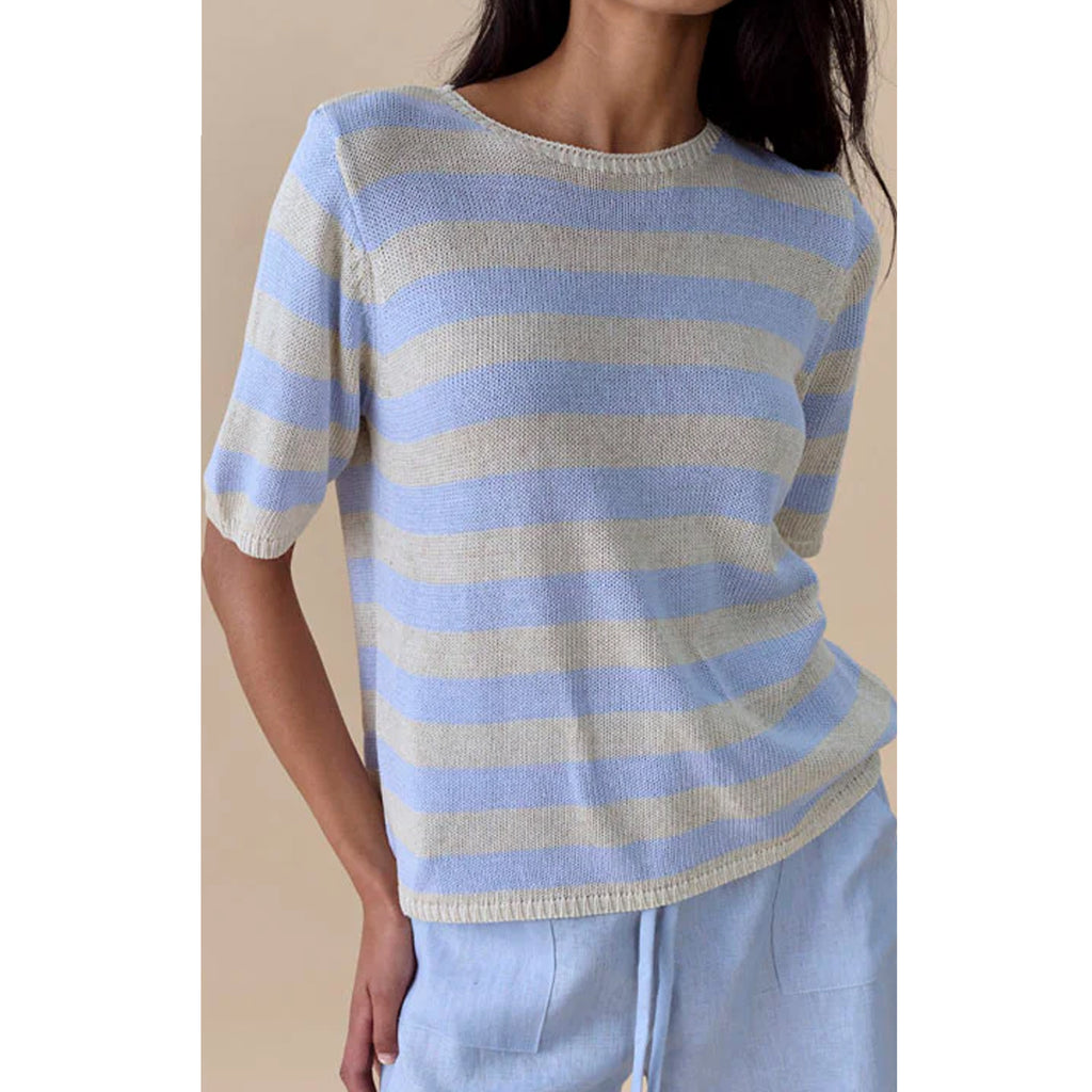 Top Stripe Summer Tee - Blue